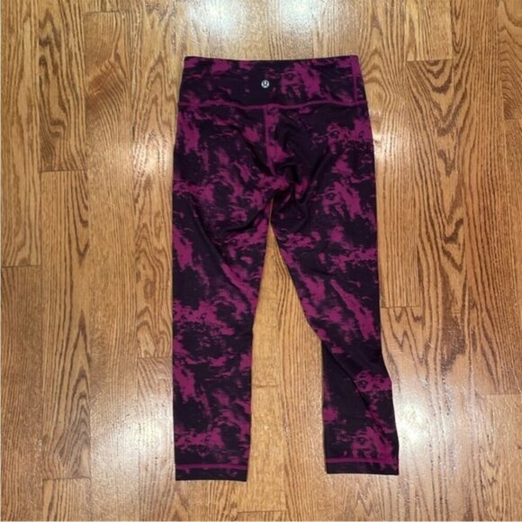 Lululemon Wunder Under Crop II *Full-On Luon Breezie Regal Plum Black Leggings 4 - Picture 3 of 14